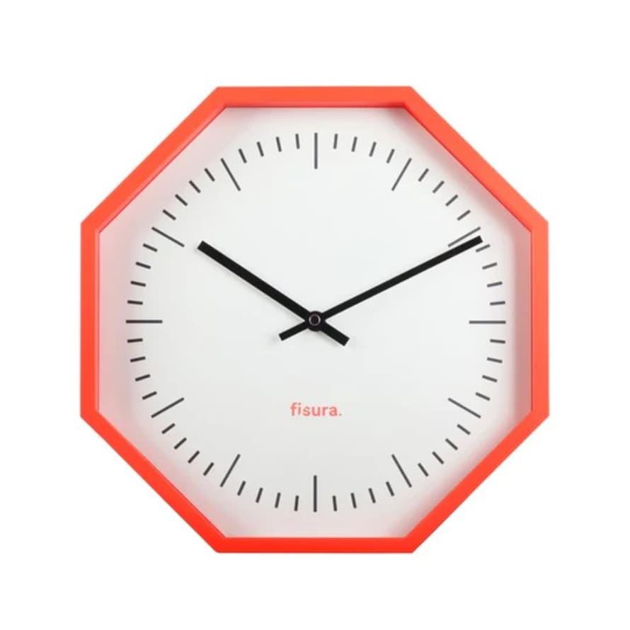 Fisura Fisura - Horloge Murale Corail Fluo