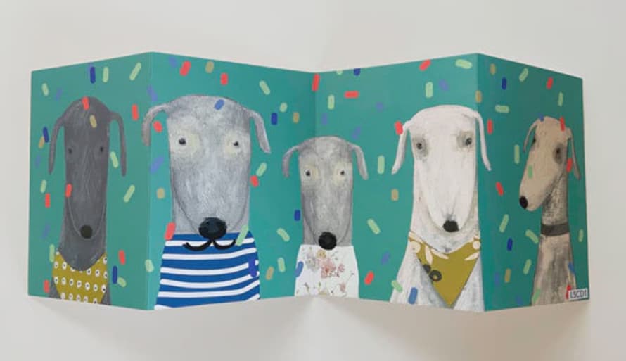 Print Circus Concertina Confetti Dogs Card