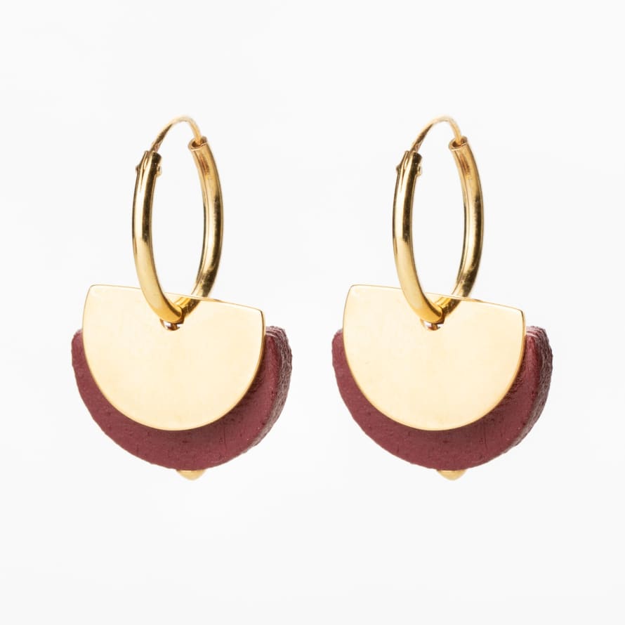 Jacqueline & Compote Stylish gold plated earrings with half moon pendant.