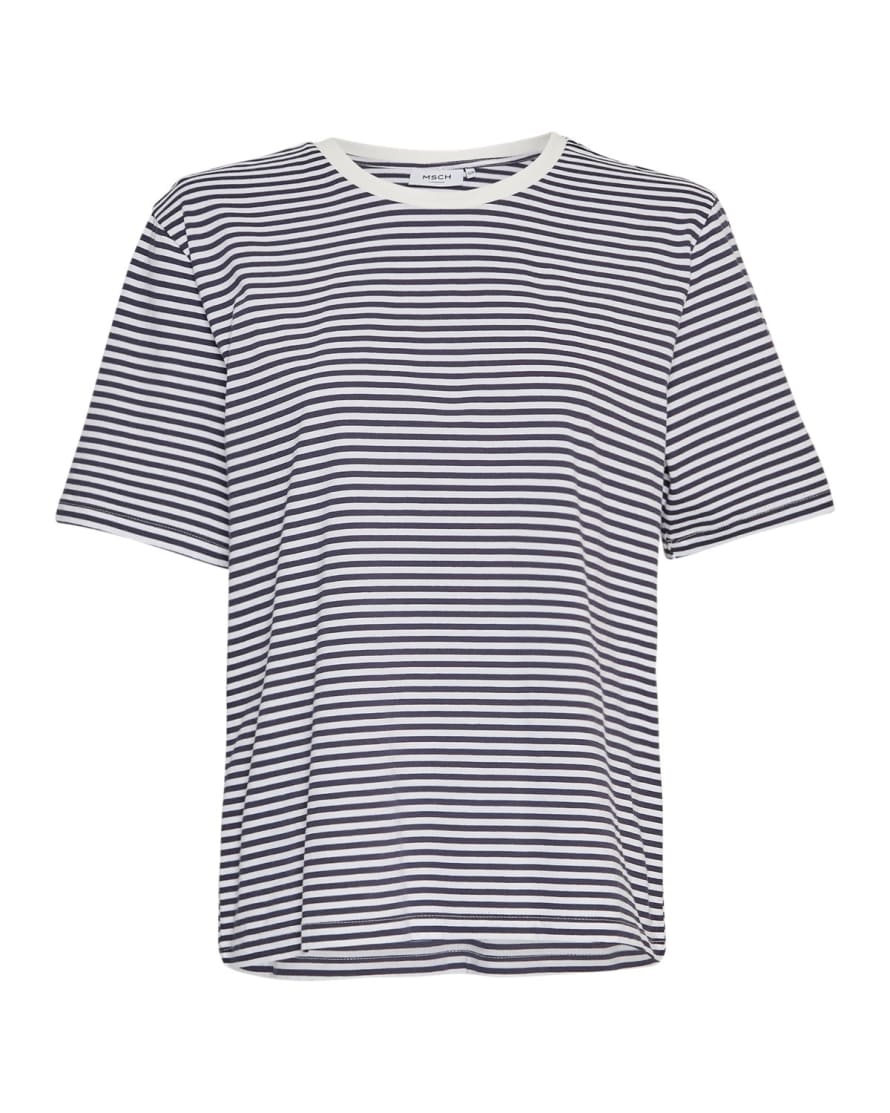 Moss Copenhagen Navy & White Stripe Hadrea T-Shirt