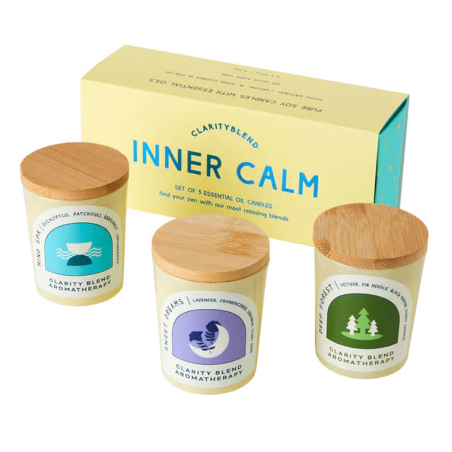 Clarity Blend Inner Calm - Set Of 3 Aromatherapy Candles