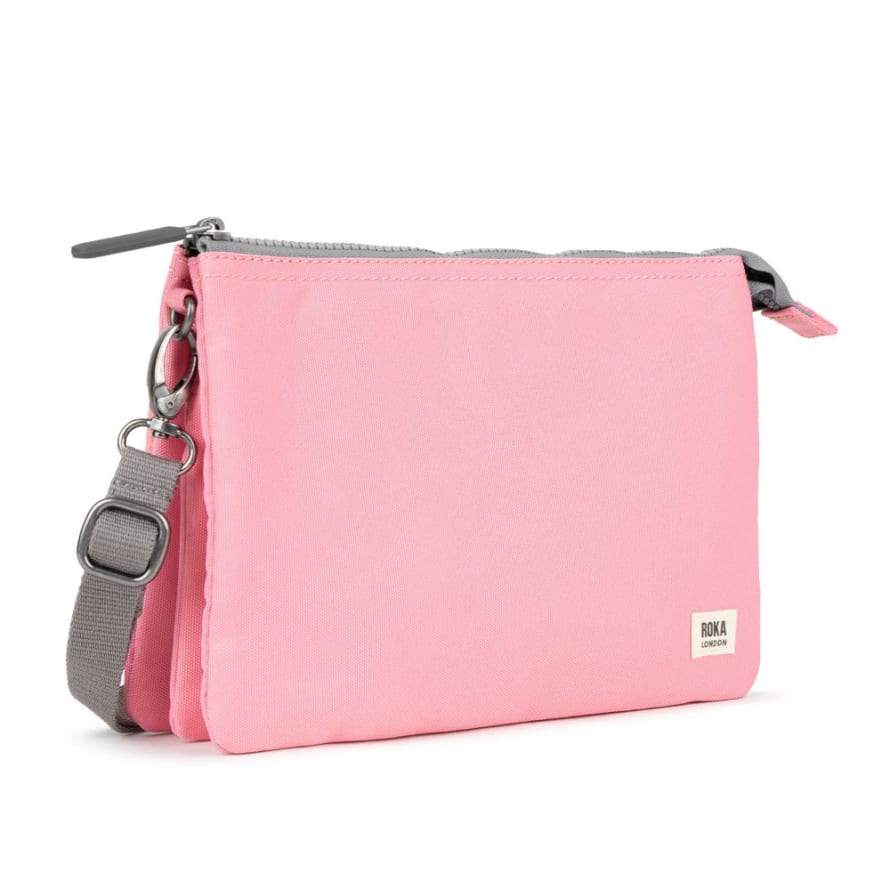 ROKA Roka London Cross Body Shoulder Bag Carnaby Xl Recycled Repurposed Sustainable Canvas In Rose