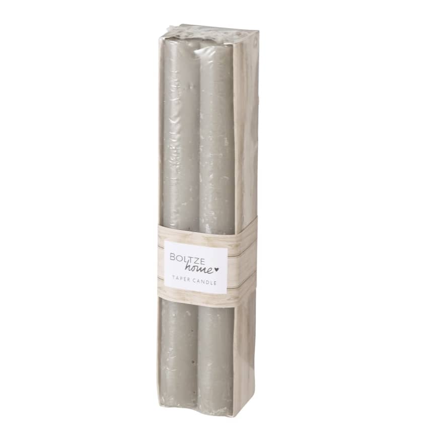&Quirky Light Grey Taper Candles : Pack of 4