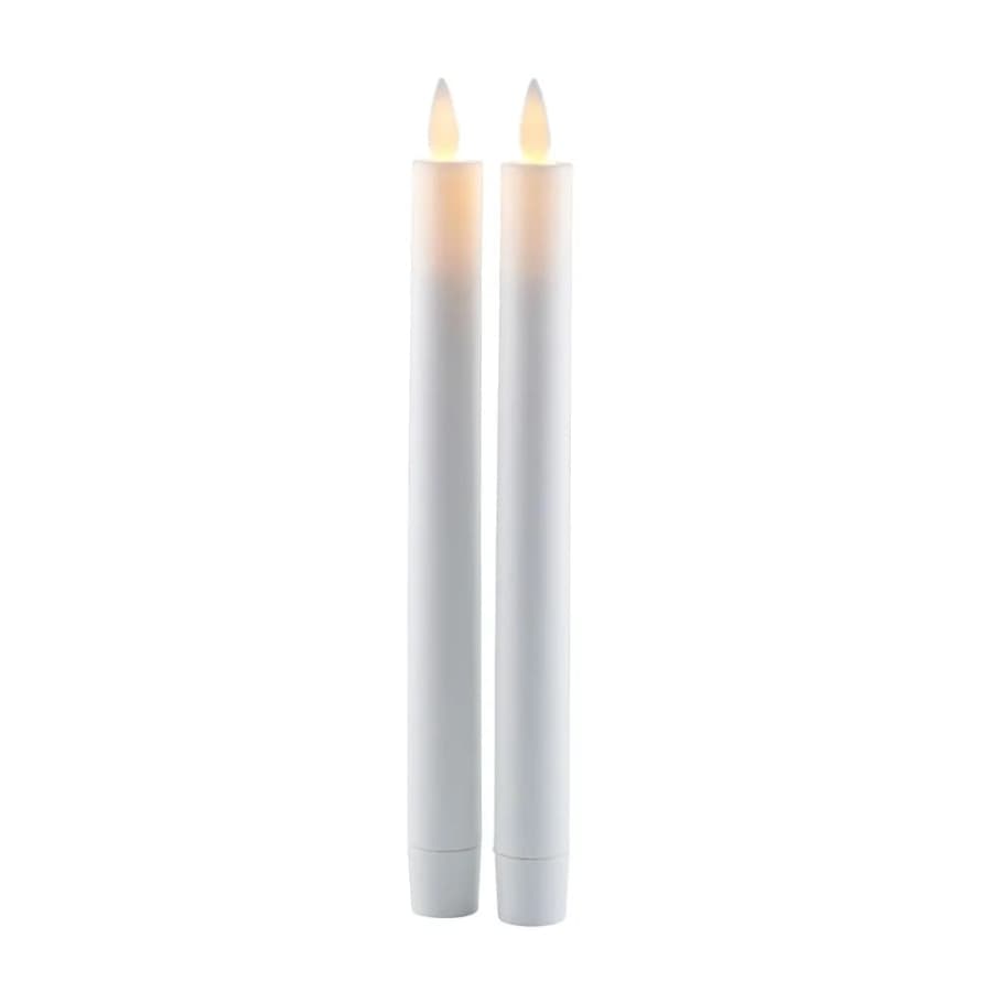 Sirius Set of 2 Tall White Sara LED Indoor Flameless Dinner Candle