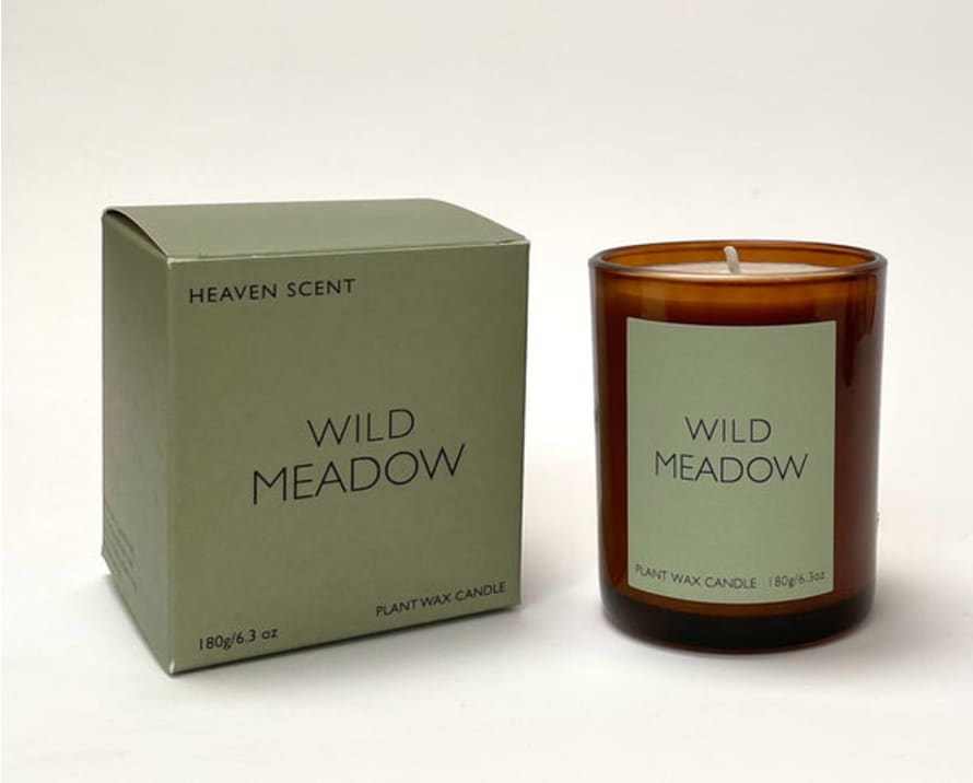 Heaven Scent Wild Meadow 20cl Amber Glass Candle By