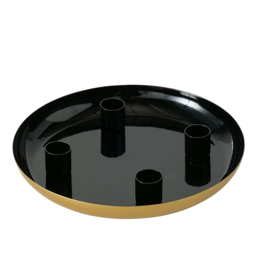 &Quirky Remius Gold Base Candle Holder : Dark Grey or Black