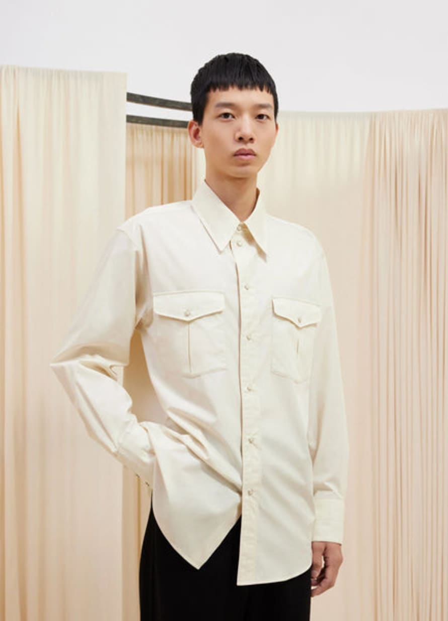Lemaire  Western Shirt With Snaps Cream