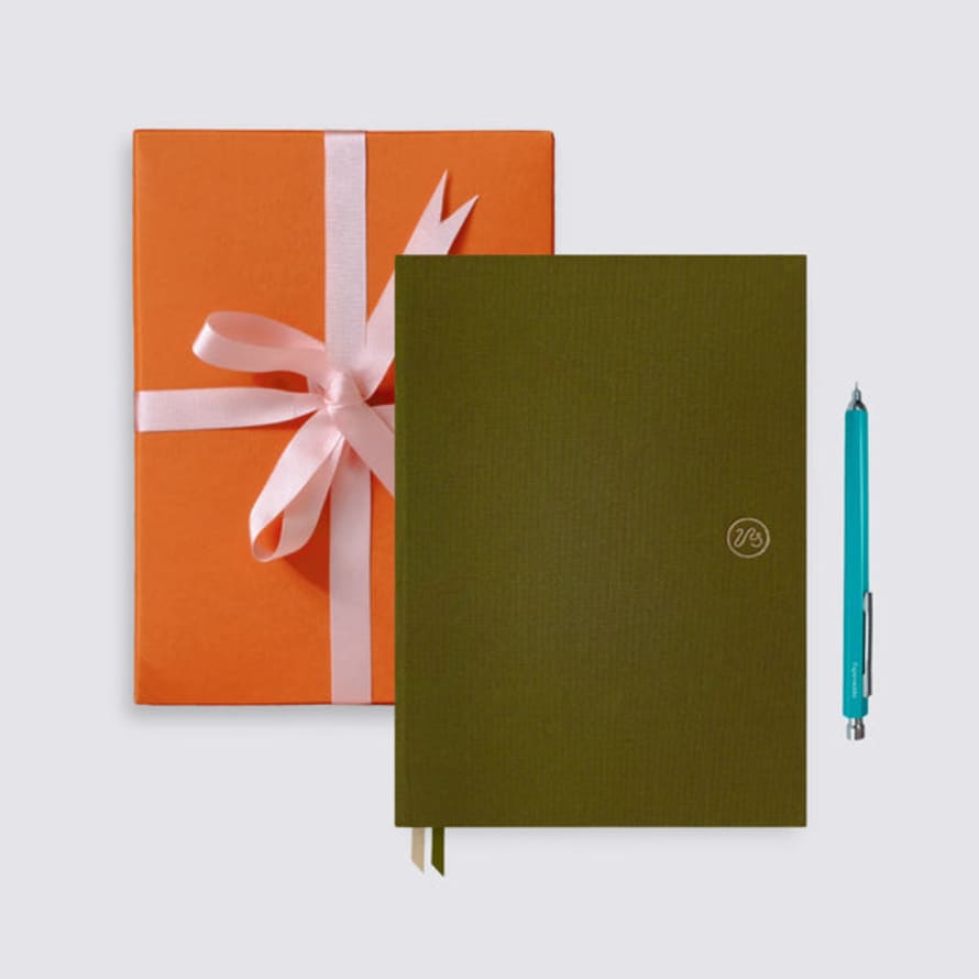 Papersmiths Myrtle Green Notebook And Primo Pen Duo - Ballpoint