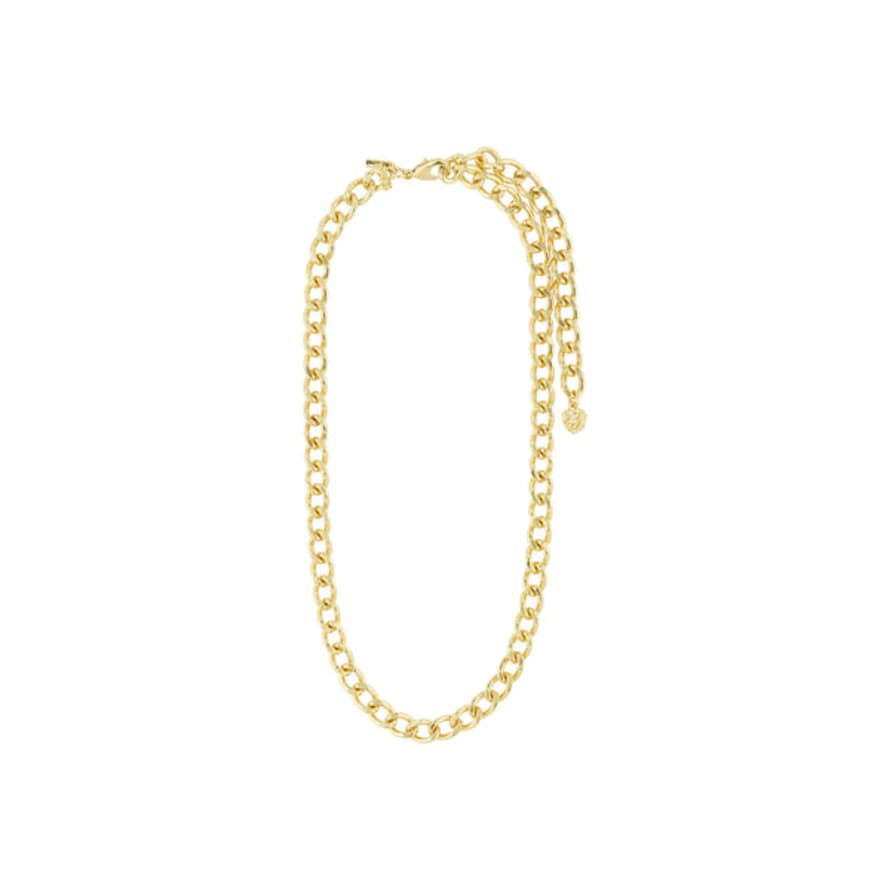 Pilgrim Charm Curb Necklace - Gold
