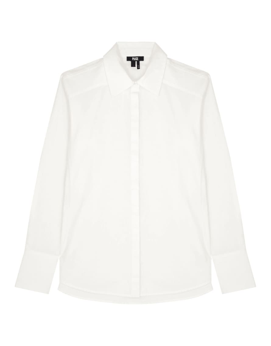 Paige  Paige Clemence Low Side Cut Shirt Size: S, Col: White
