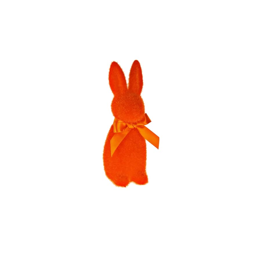 Werner Voss Bright Orange Flocked Rabbit With Bow
