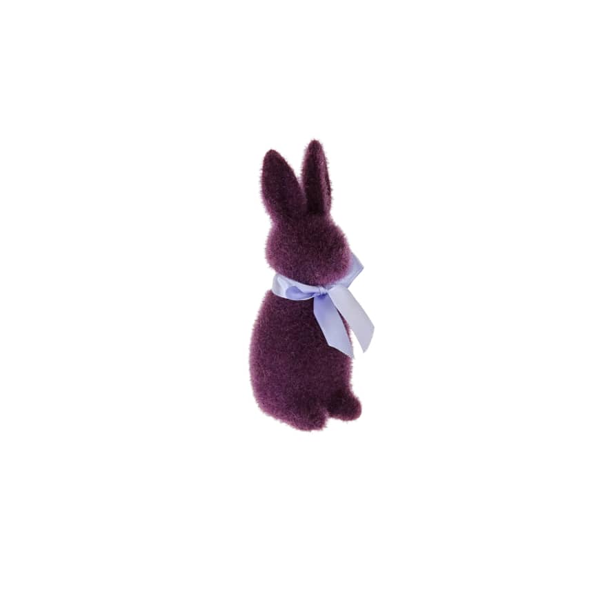 Werner Voss Bright Purple Flocked Rabbit With Bow