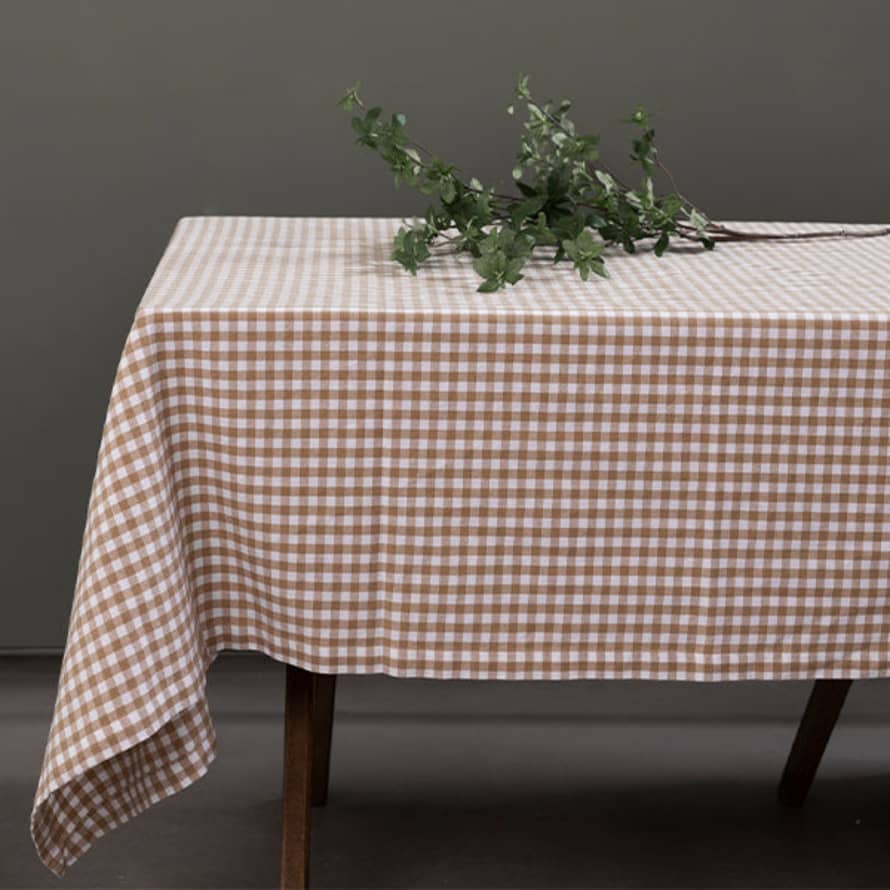 TUSKcollection Cotton Table Cloth With Sand Check 140x250cm