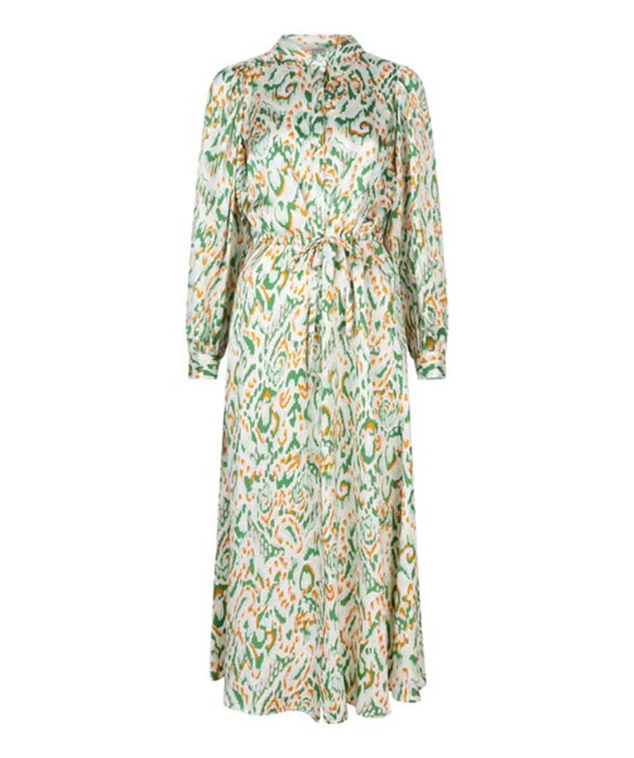 ESQUALO Long Dress In Pastel Ethnic Print