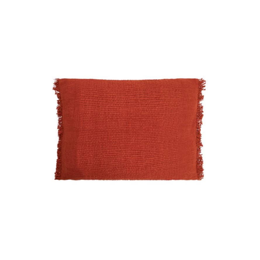 House Doctor Rust Red 'frig' Textured Cotton Cushion Cover, 60 X 40 Cm