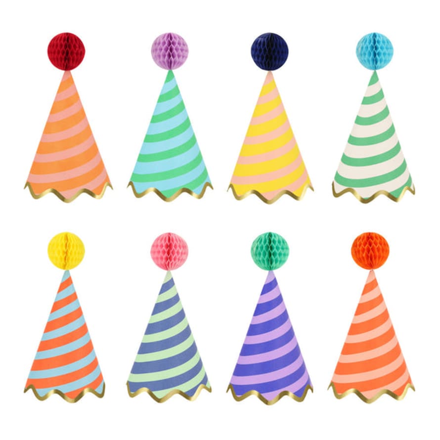 Meri Meri Stripe Party Hats (x 8)