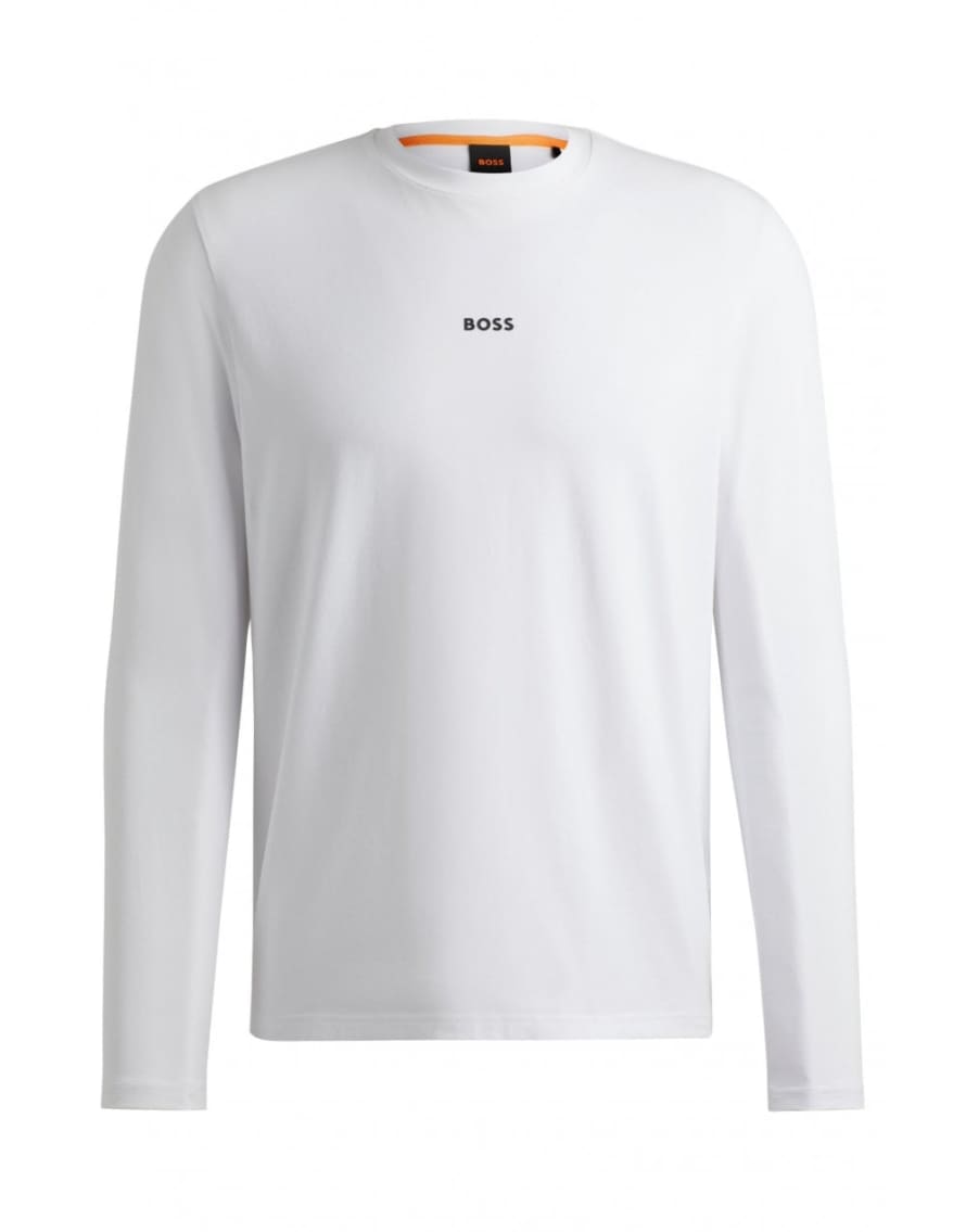 Boss Boss Tchark Jersey Long Sleeve T-shirt Col: 100 White, Size: S