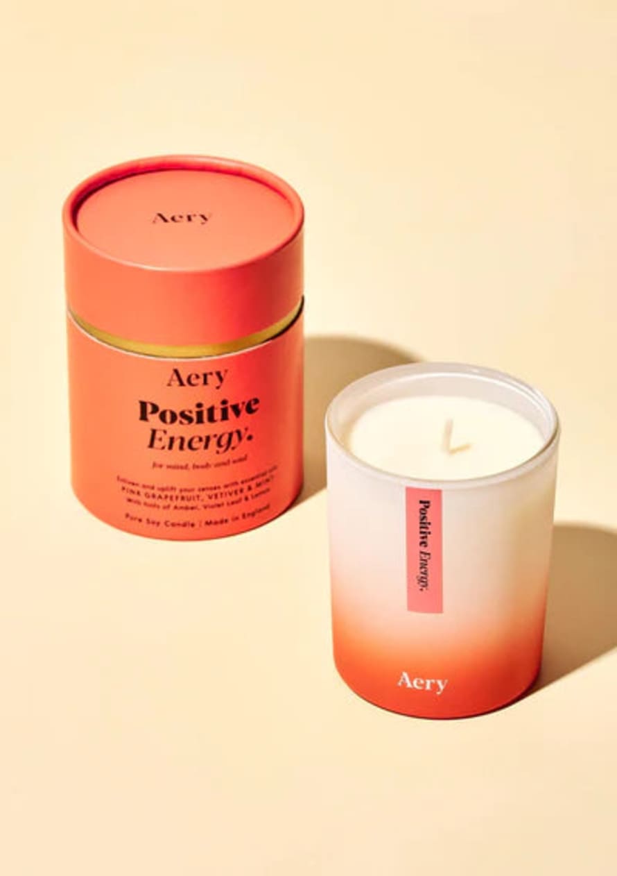 Aery Positive Energy Scented Candle - Pink Grapefruit, Vetiver & Mint