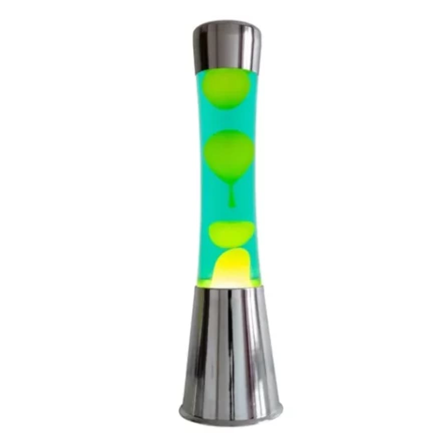 Freilka Green Lava Tower Lamp with Chrome Base
