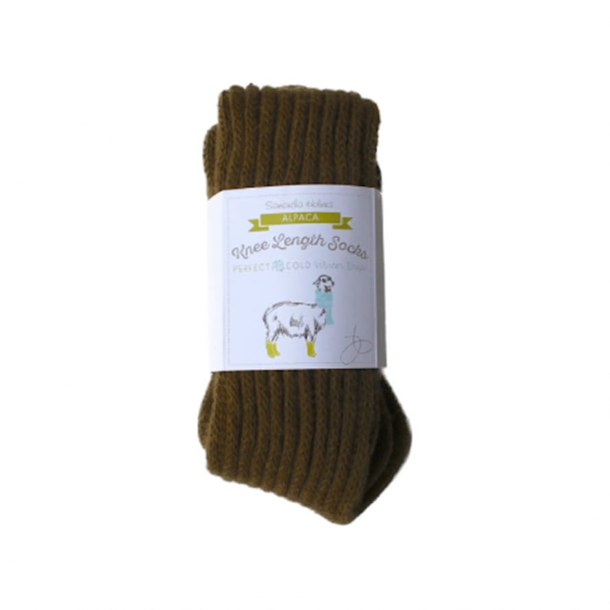 Samantha Holmes Size 5-8 Sage Alpaca Knee Socks