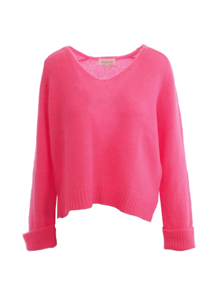 Maison Anje Barizia V-neck Sweater - Pink