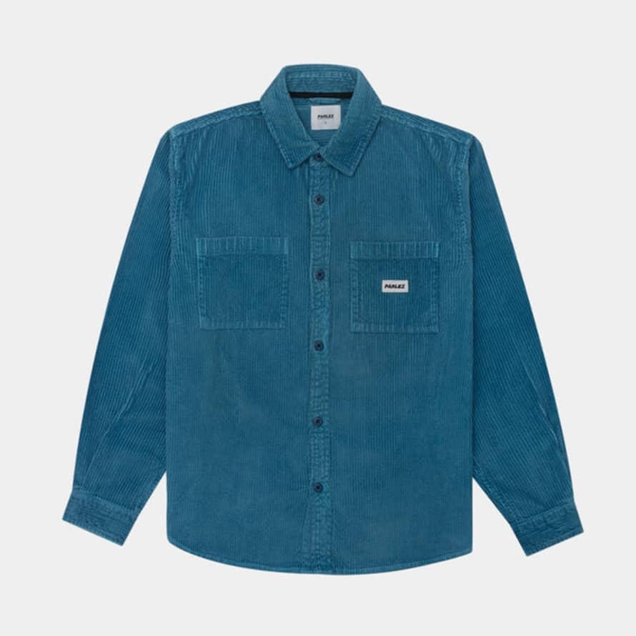 Parlez Track Cord Shirt - Dusty Blue