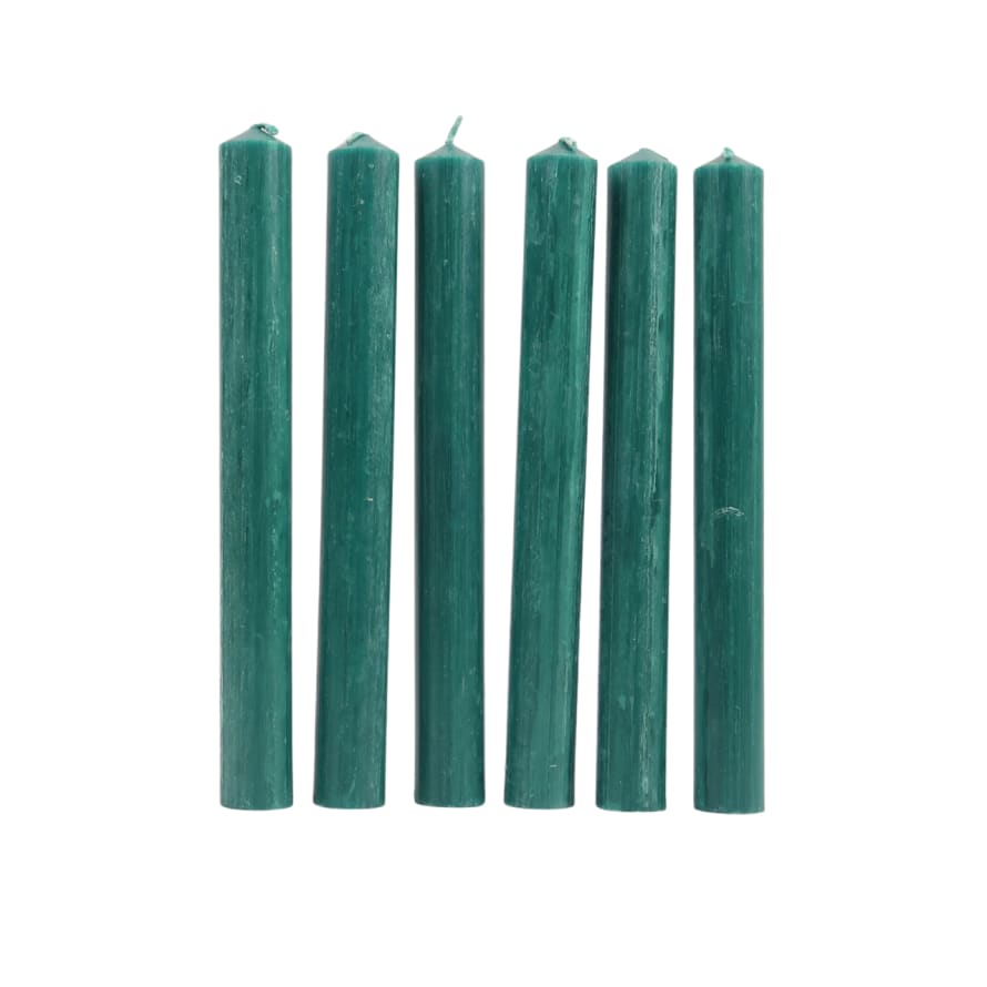 St Eval Candle Company Box of 6 Dinner Candles - Woodland Green