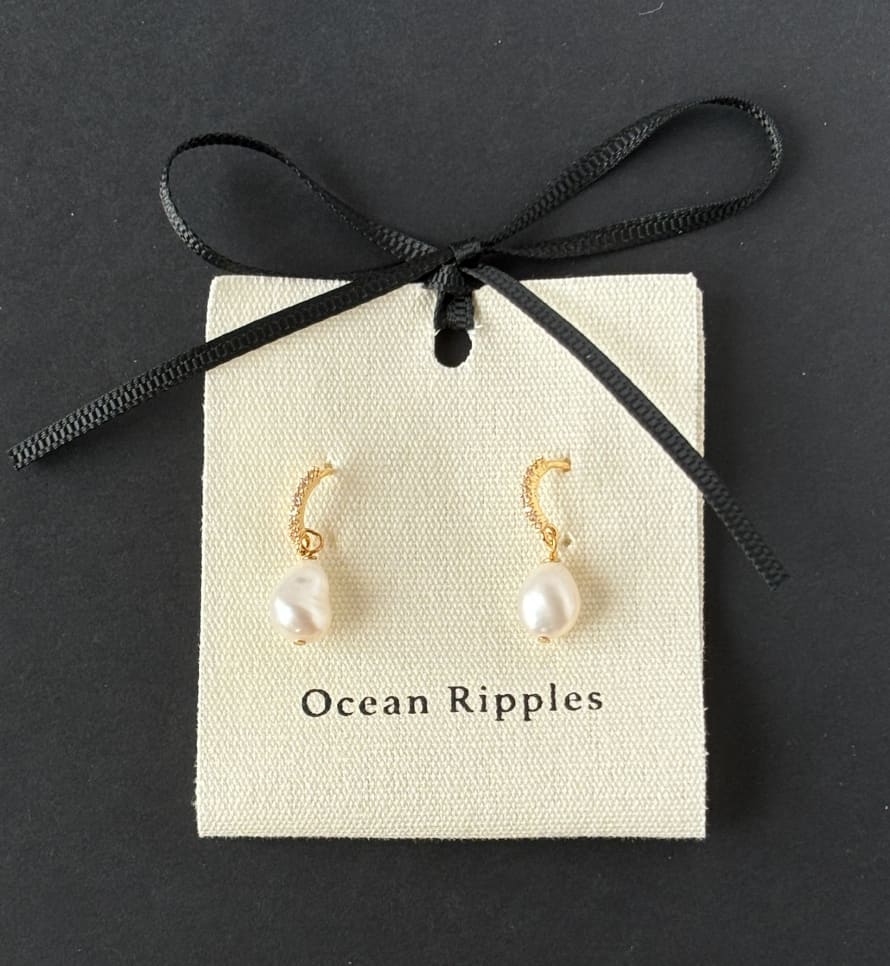Ocean Ripples Pearl Vintage 1486 Earrings
