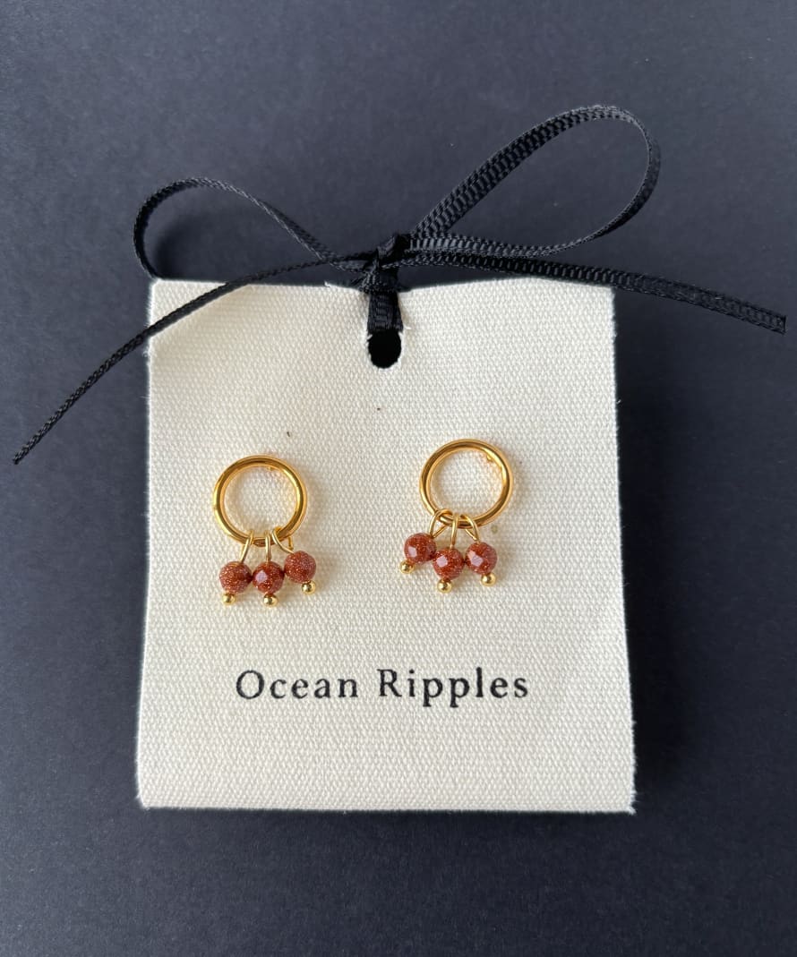 Ocean Ripples Goldstone 18E 12 Earrings