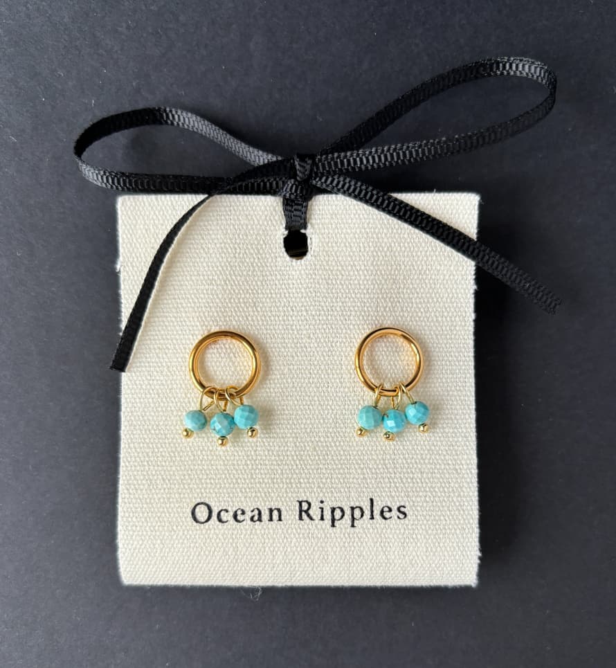 Ocean Ripples Turquoise Fan 18E 27 Earrings