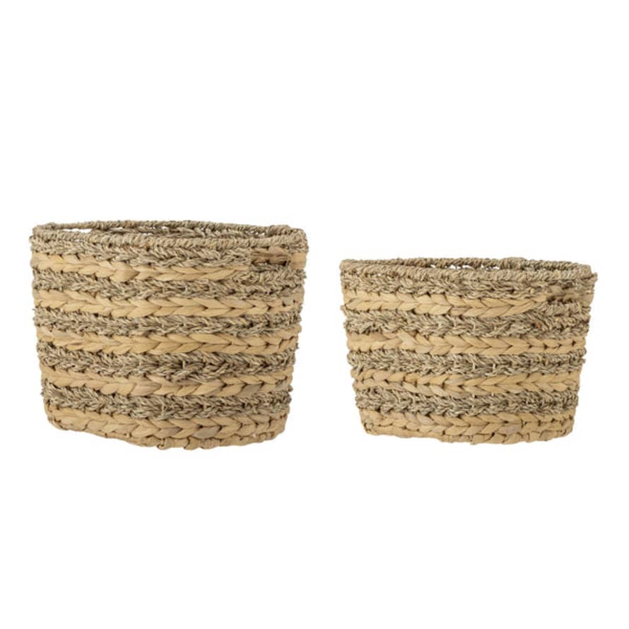 Bloomingville Indra Basket, Nature Water Hyacinth - Set of 2 Small