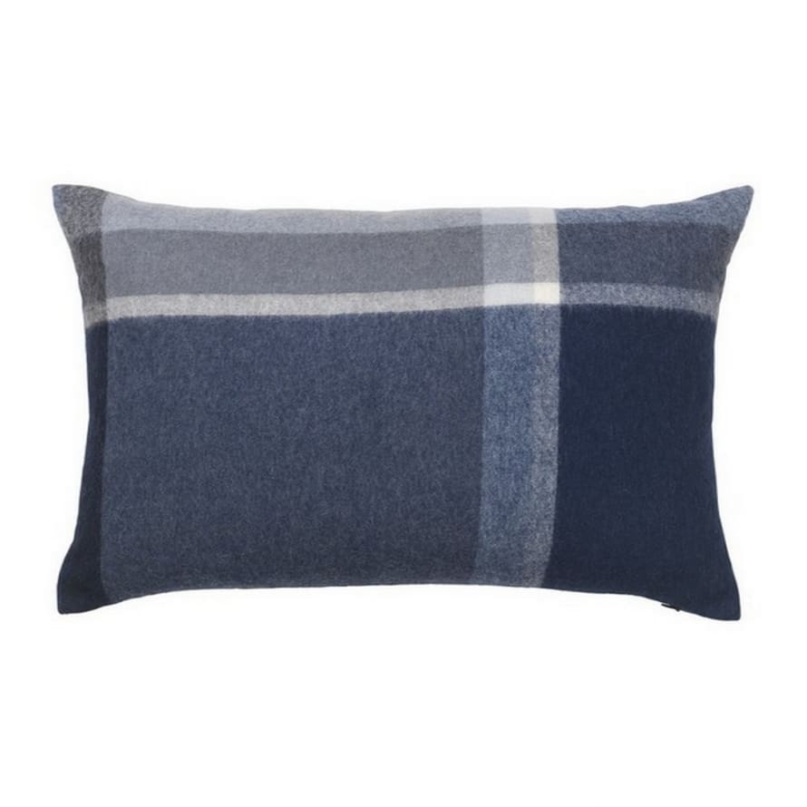 Elvang Denmark Manhattan Cushion Cover 40x60cm In Dark Blue/Asphalt In 50% Alpaca & 40% Sheep Wool