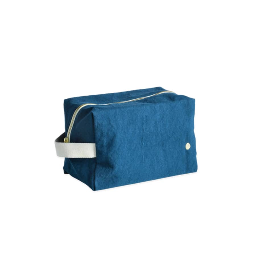 La Cerise Sur Le Gateau Small Cotton Wash Bag, Orage Blue
