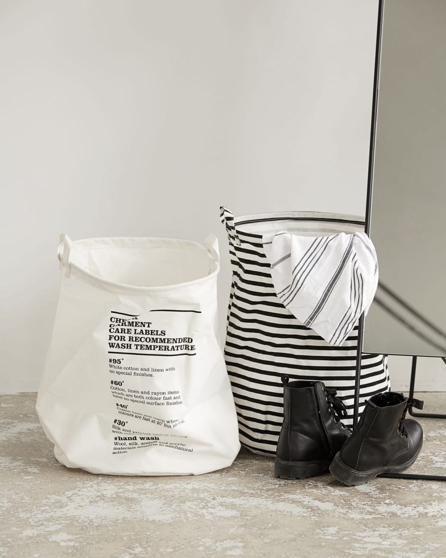 House Doctor Laundry bag, Wash Instructions, White