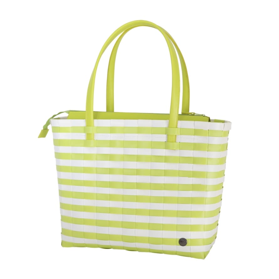 Handed By  Handed By Sunny Bay Design Weekender Leisure Bag with Zipper and Pu Leather Handles Bright Green