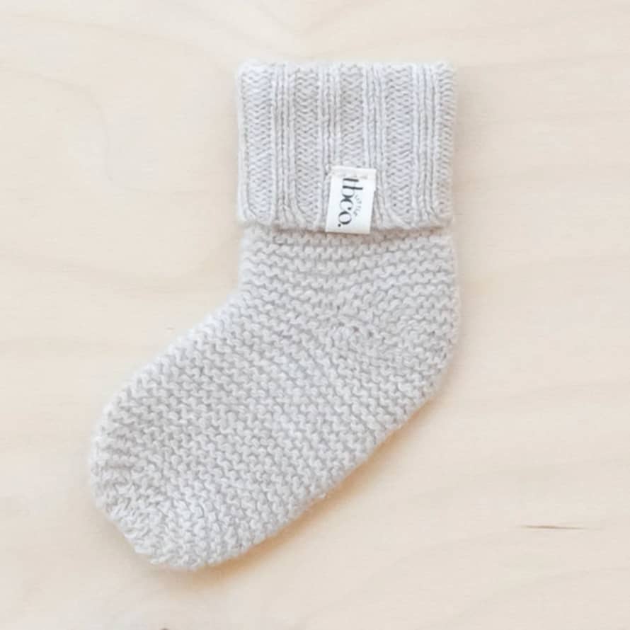 The Tartan Blanket Co. Merino Wool Baby Socks Oatmeal Melange