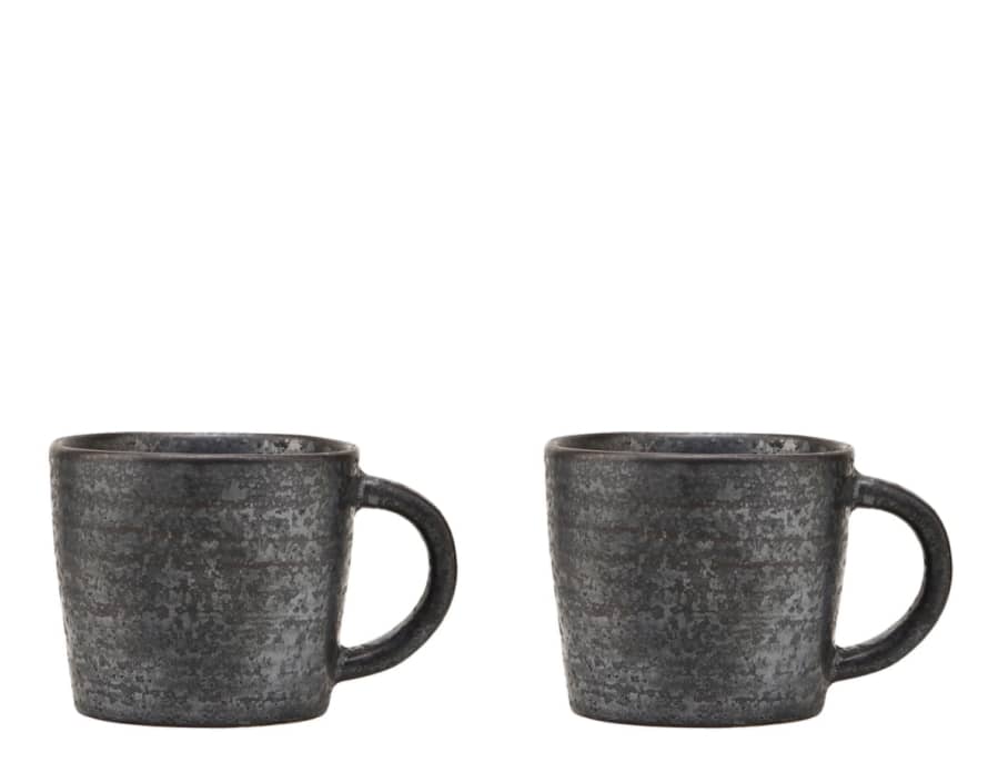House Doctor Set of 2 Pion cups, black/brown