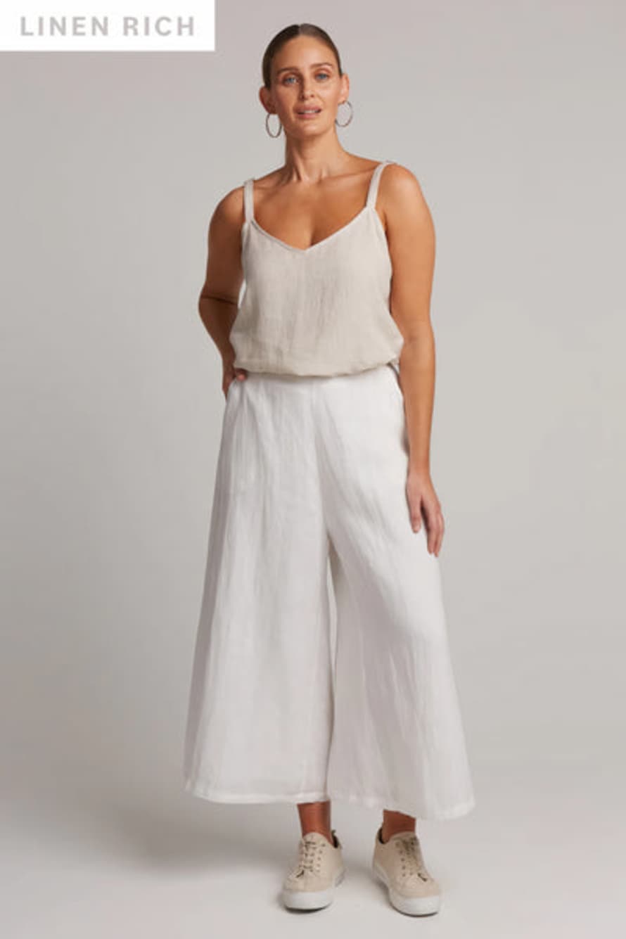 Eb & Ive Wide Leg Cropped Linen Trousers