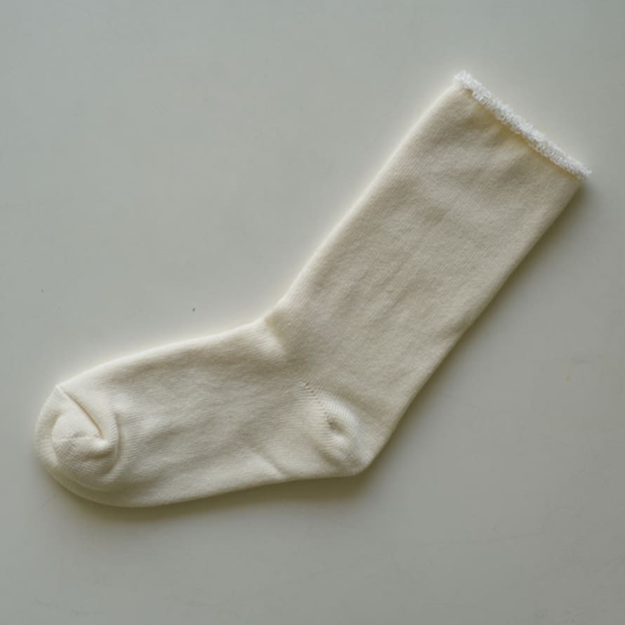 Nishiguchi Katsushita Silk Lounge Sock Ivory