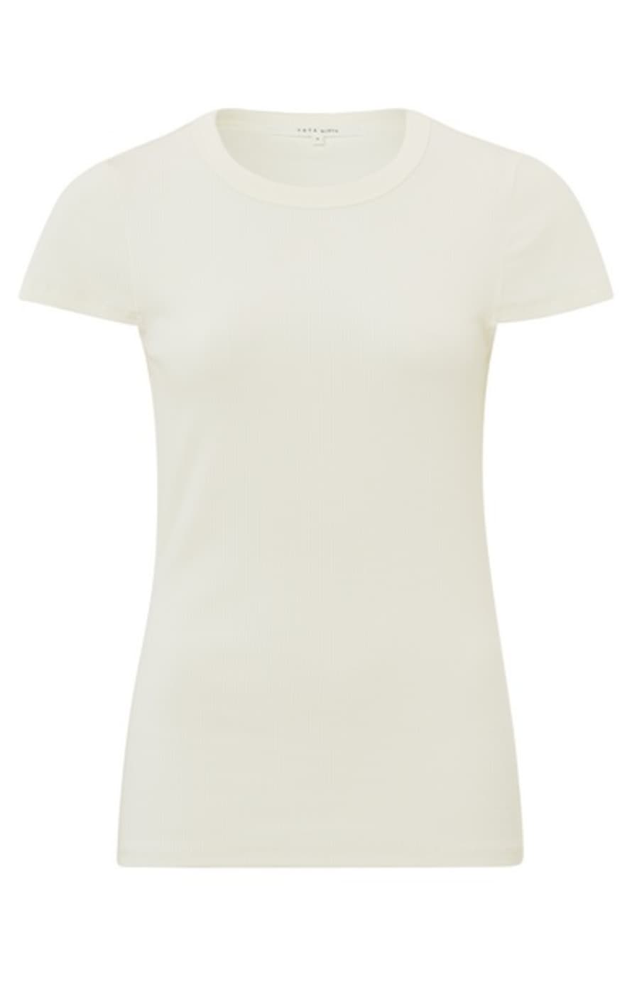 Yaya Rib T-shirt | Ivory White