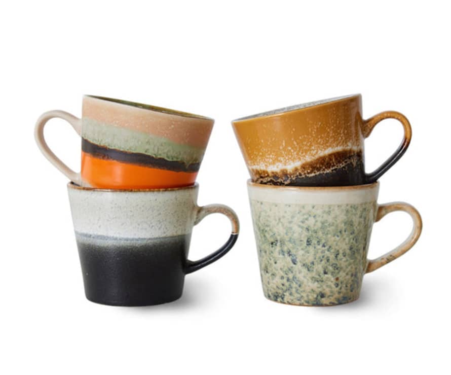 HK Living 70s Ceramic Cappuccino Mugs | Verve | Set Of 4
