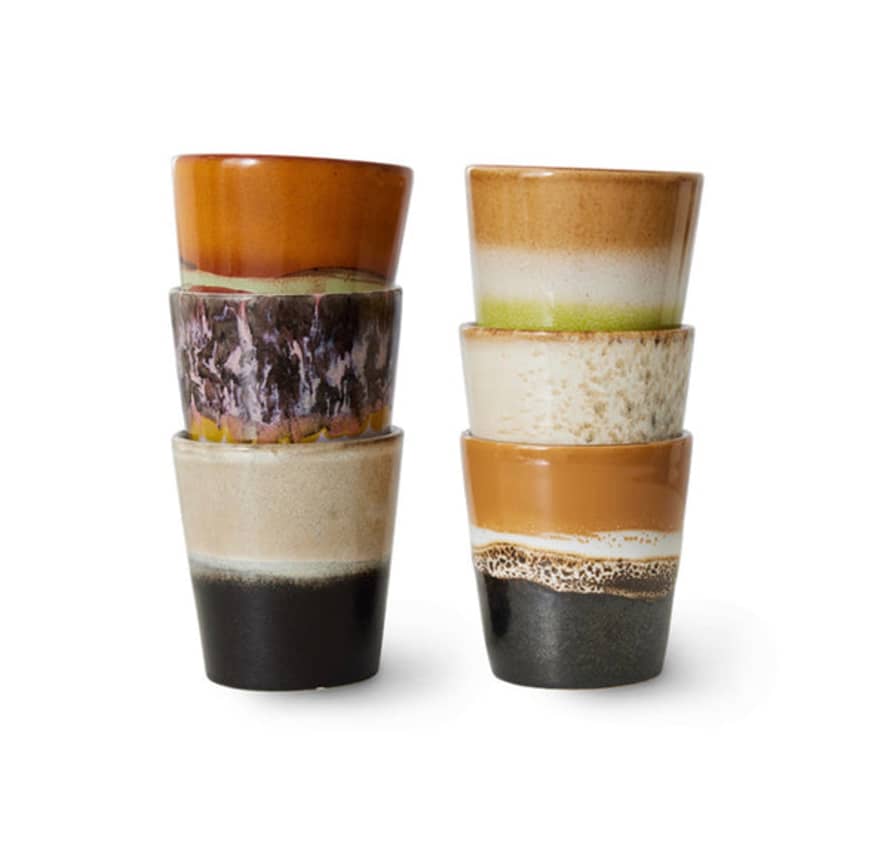 HK Living Hkliving 70s Ceramic Coffee Mugs (set Of 6) | Soil