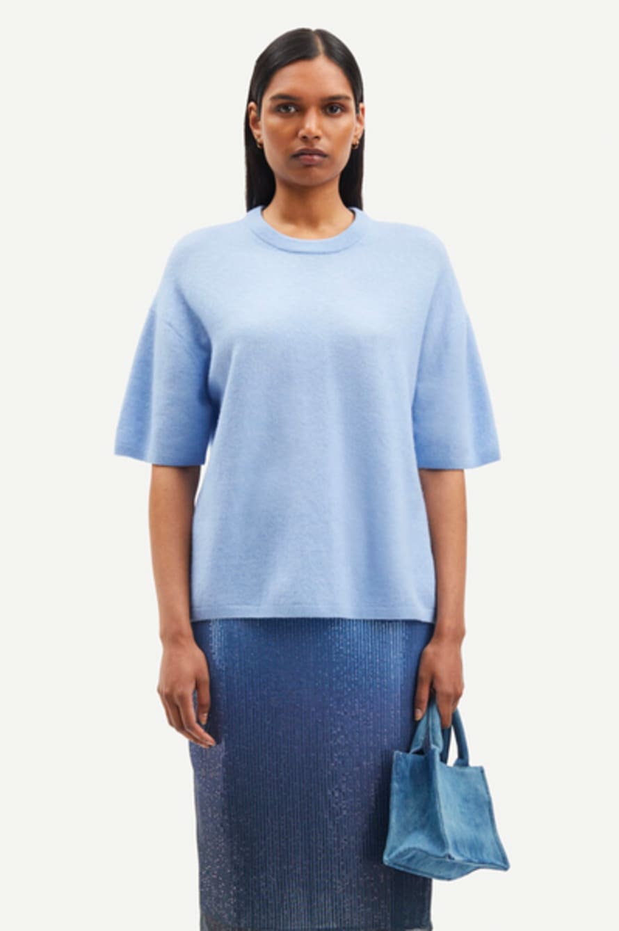 SamsoeSamsoe Megan Blue Heron Knit T-Shirt