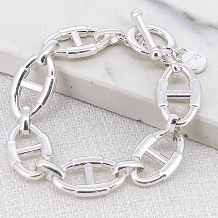 Envy Bracelet - Worn Silver Link Bar