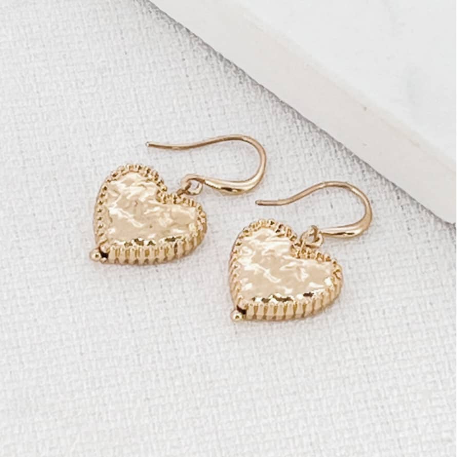 Envy Earrings - Worn Gold Heart Drop