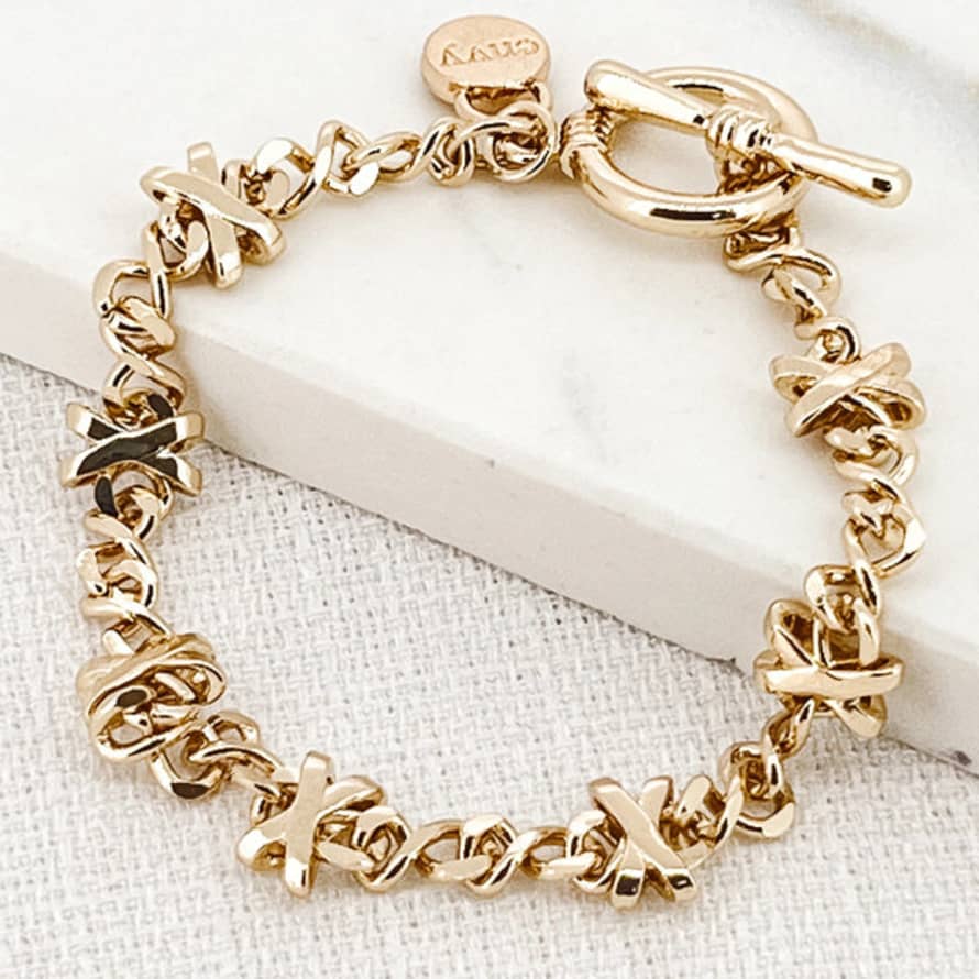 Envy Bracelet - Gold X Chain, T Clasp