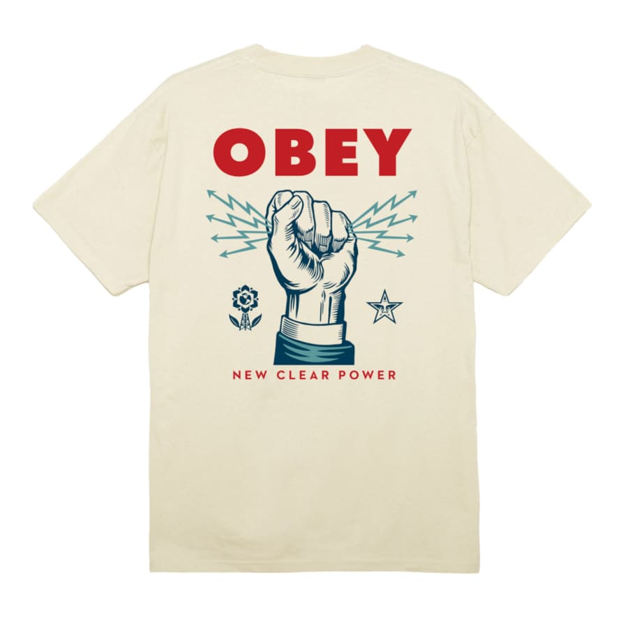 OBEY T-shirt New Clear Power Uomo Cream