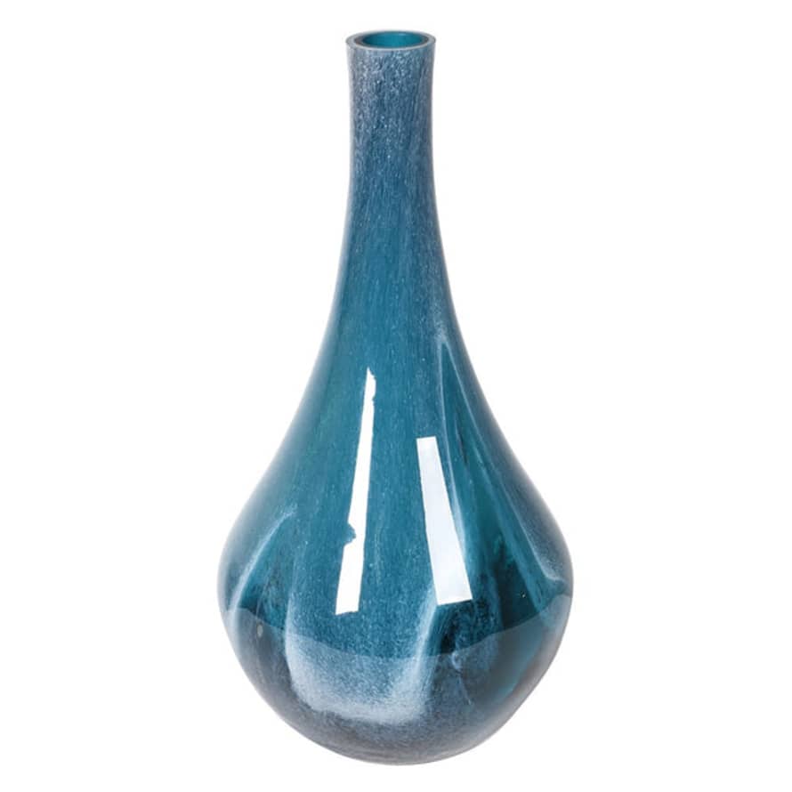Distinctly Living Hand Blown Blue Shadow Vase