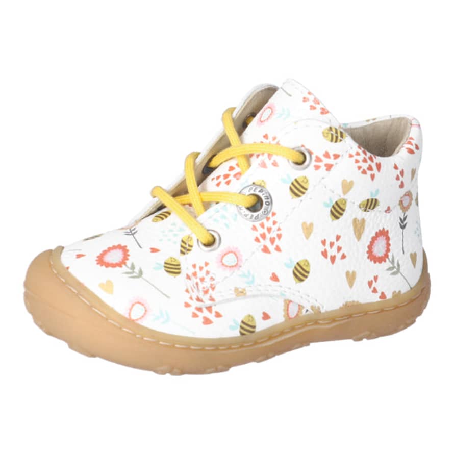Ricosta : Dots Kids Boot With Laces - Bianco Print