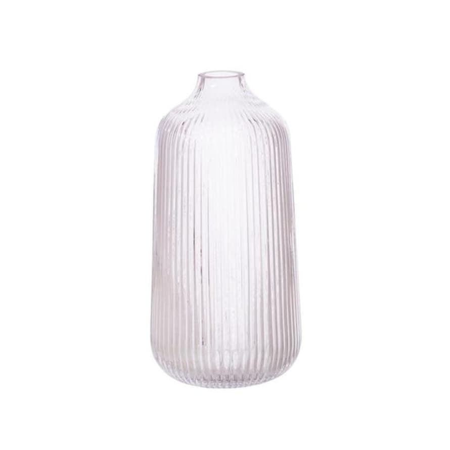 Sass & Belle  Tall Fluted Glass Vase - Clear